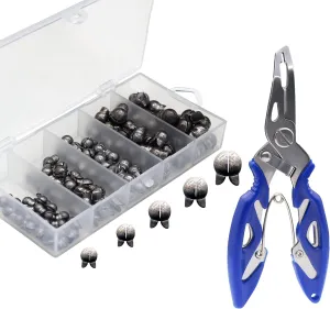 100pcs Fishing Weights Sinkers Kit, Round Removable Split Shot Sinker Weights, Small Fishing Lead Egg Weights, Fishing Accessories Equipment Gear Stuff Lead Shot Sinkers 5 Sizes