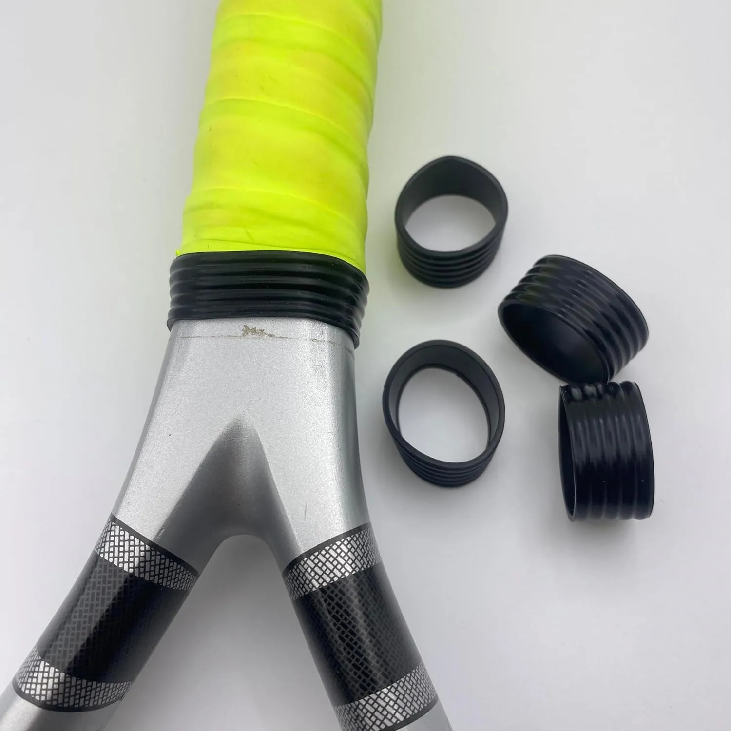 15 Colors Available Good Elasticity 8-45 Pcs Tennis Racket/Pickleball Paddles/Squash Silicone Ring Racket Grip Bands Rubber Ring,Grip Finishing Ring/Racquet Grips Overgrip