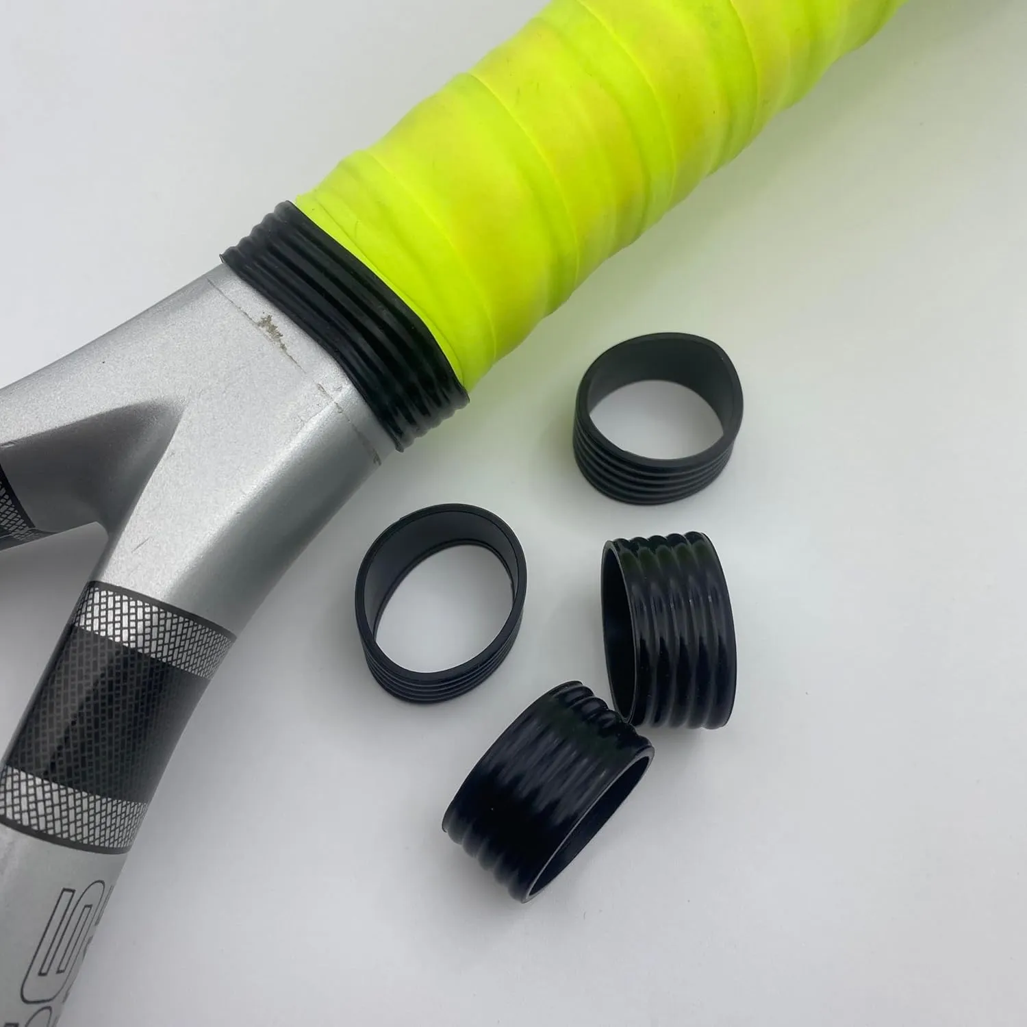 15 Colors Available Good Elasticity 8-45 Pcs Tennis Racket/Pickleball Paddles/Squash Silicone Ring Racket Grip Bands Rubber Ring,Grip Finishing Ring/Racquet Grips Overgrip
