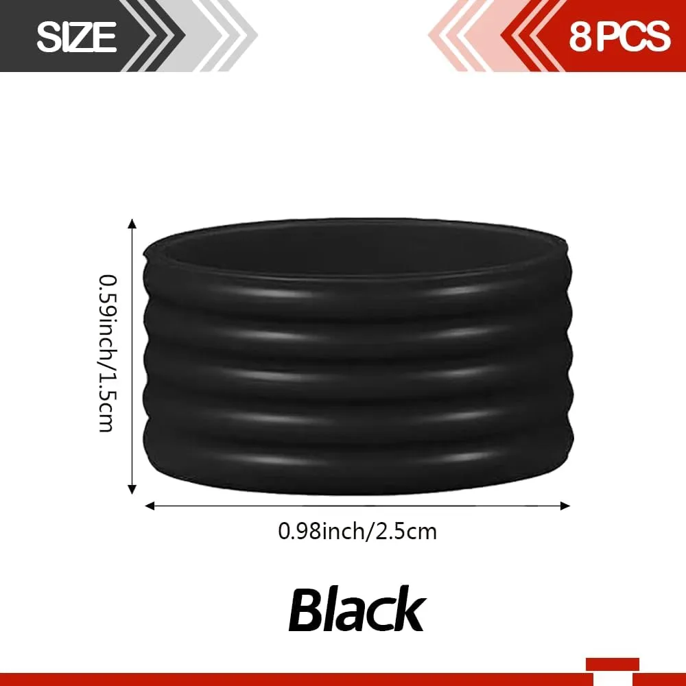 15 Colors Available Good Elasticity 8-45 Pcs Tennis Racket/Pickleball Paddles/Squash Silicone Ring Racket Grip Bands Rubber Ring,Grip Finishing Ring/Racquet Grips Overgrip