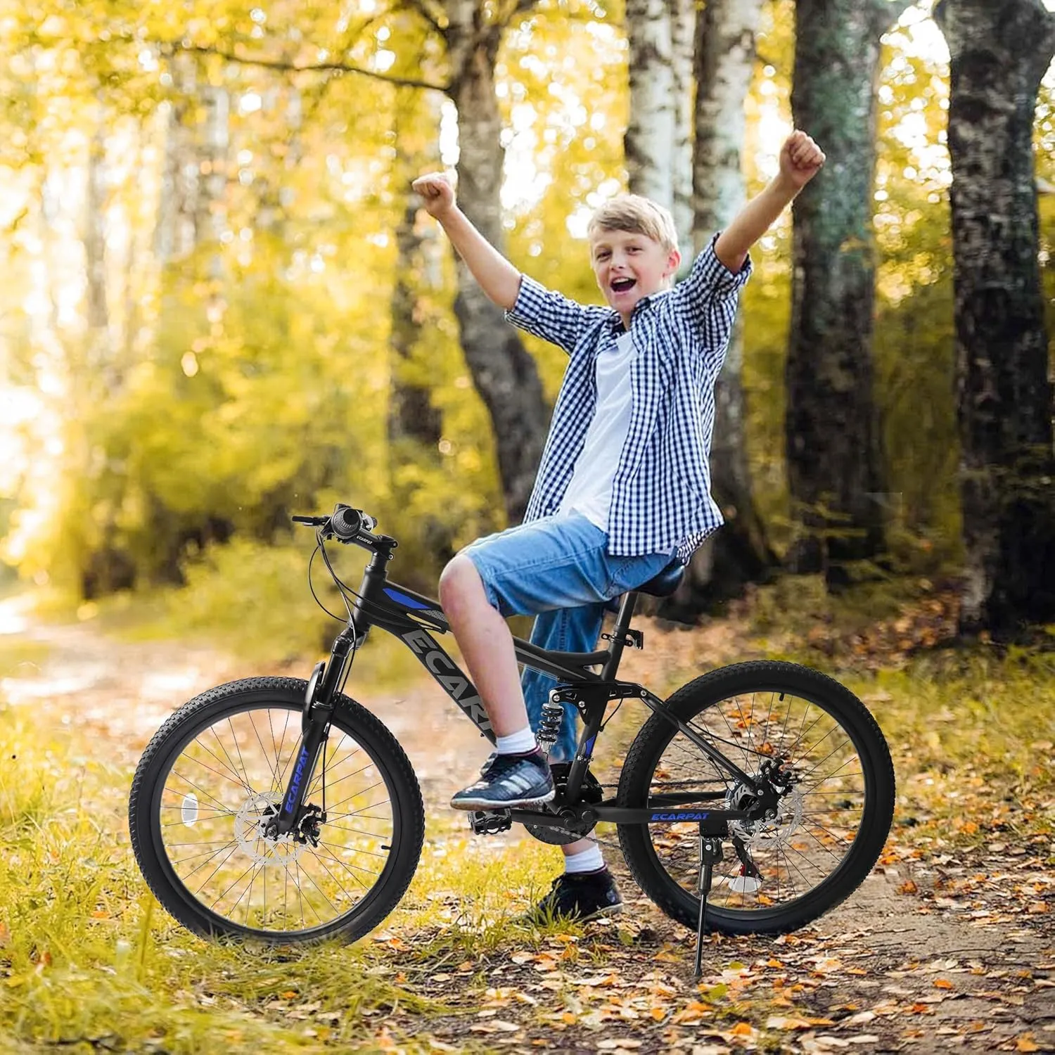 24 Inch Mountain Bike Boys Girls, Dual Full Suspension Children Bicycle to School, 21-Speed Kids Bike for 10  Years Old, Gift for Your Kids.