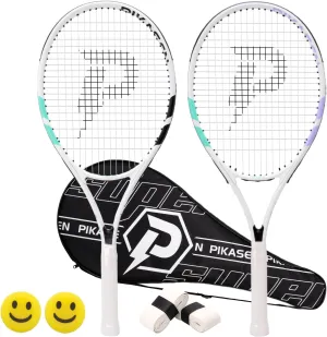 27 Inch Tennis Rackets for Adult Recreational 2 Players Tennis Rackets Set with 2 Overgrips and 1 Tennis Bag. Perfect for Beginners and Students Training