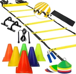 6 Inch PVC Cones Pack 6, 20 Space Markers Agility Combos Multicolour Marker Cone for Soccer, Skating, Football, Indoor and Outdoor Games