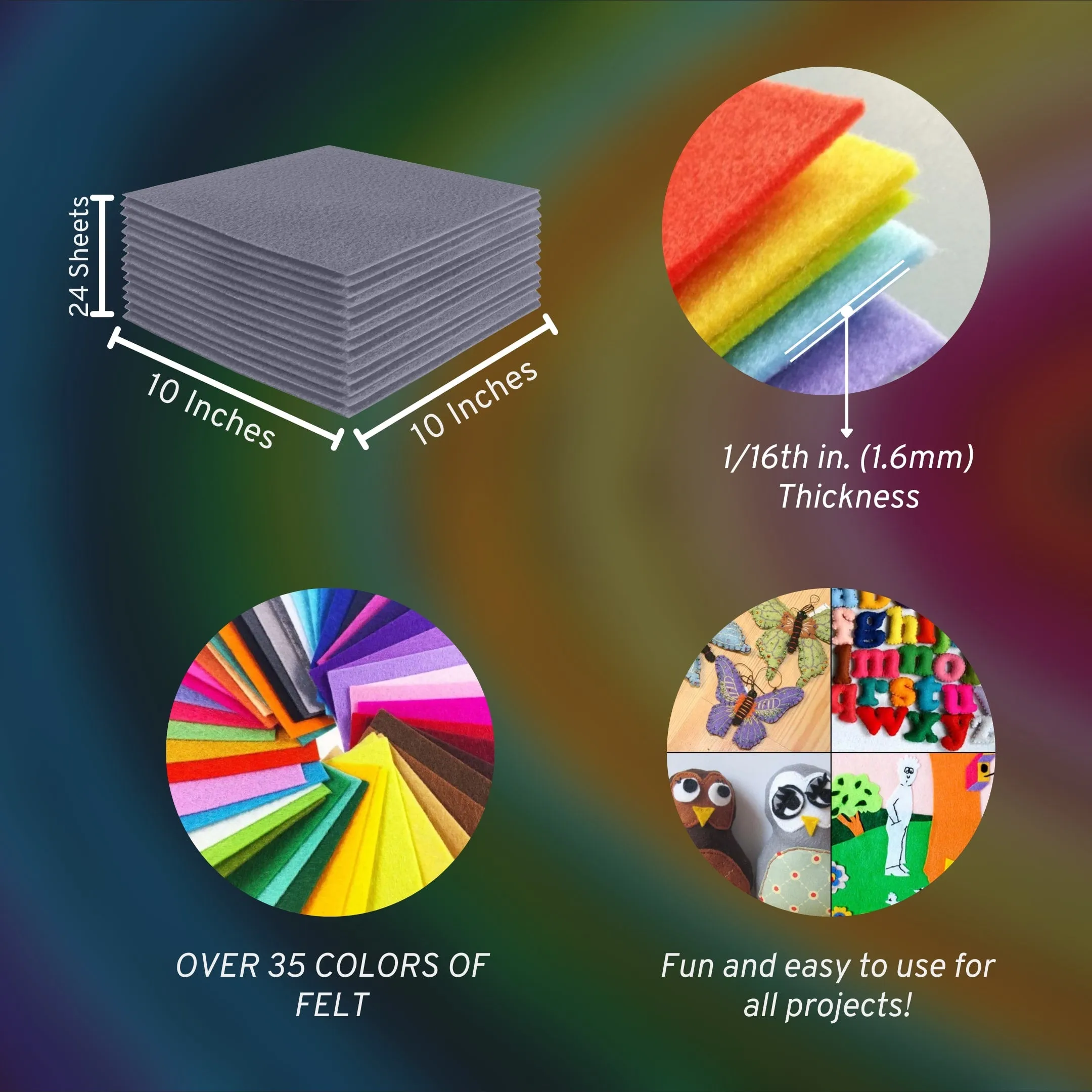 Acrylic Felt Craft Sheet Packs | Grey 451