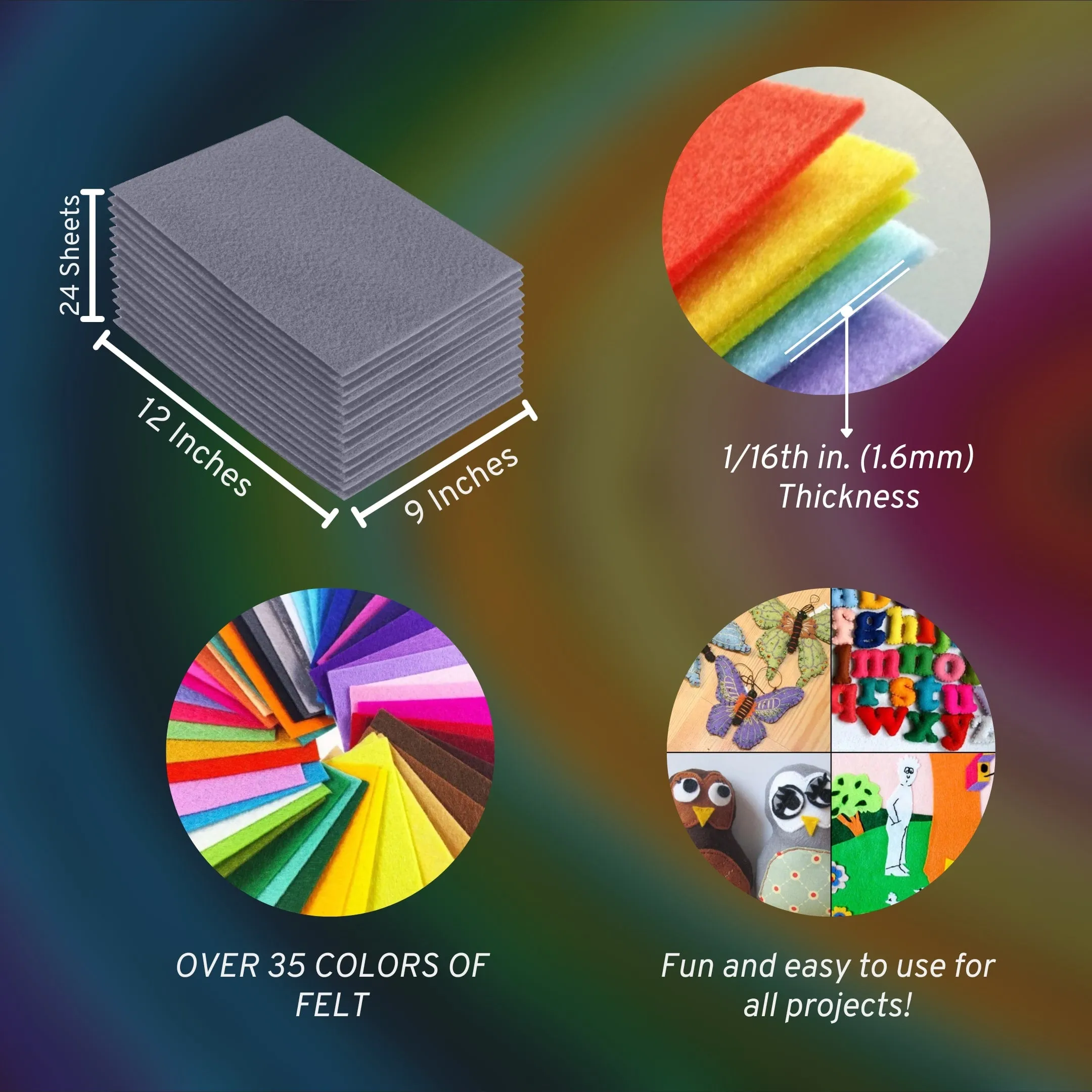 Acrylic Felt Craft Sheet Packs | Grey 451