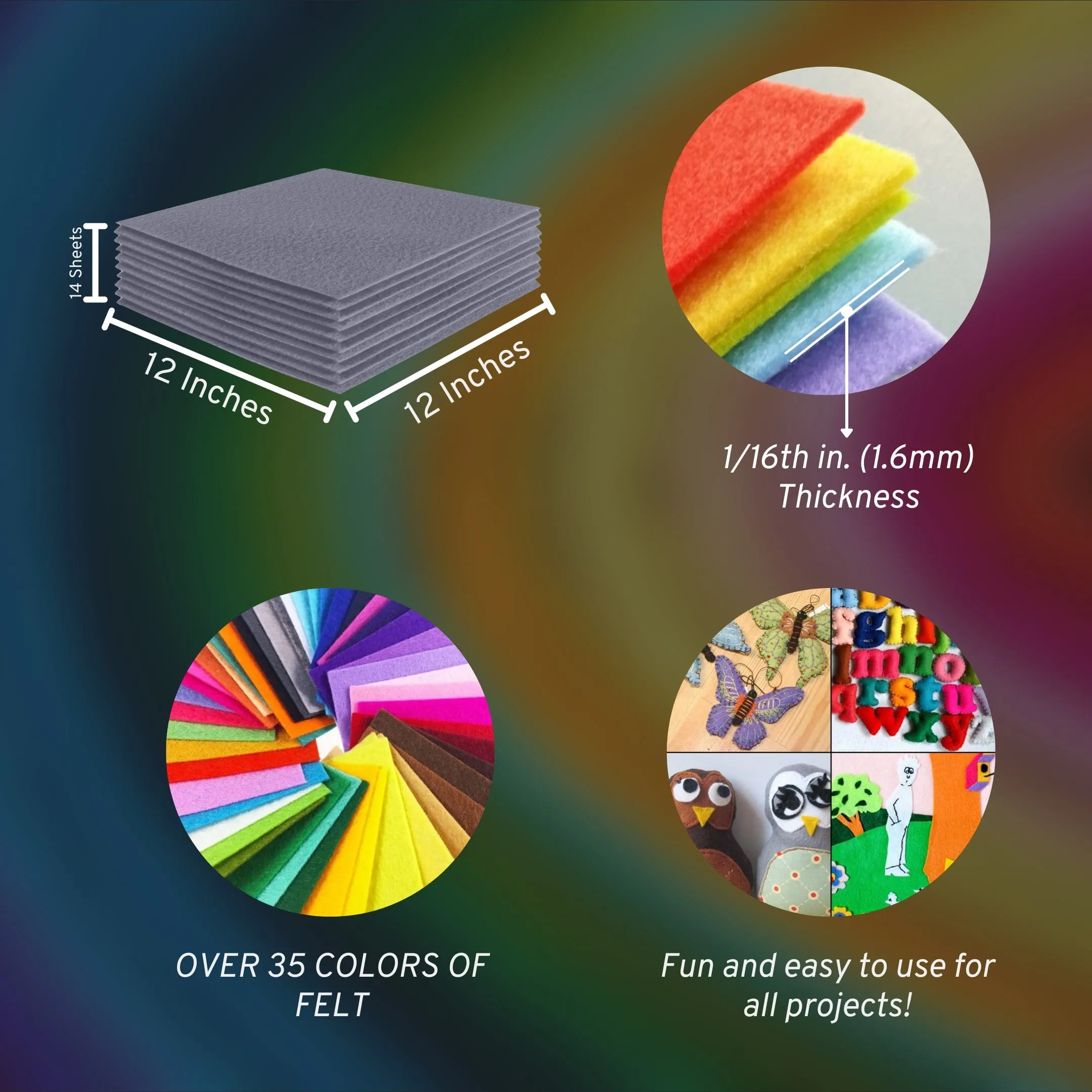 Acrylic Felt Craft Sheet Packs | Grey 451