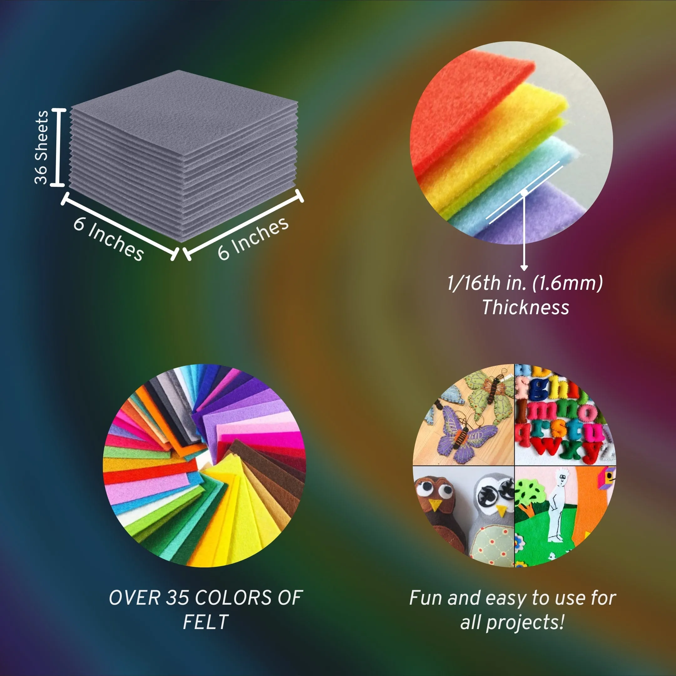 Acrylic Felt Craft Sheet Packs | Grey 451