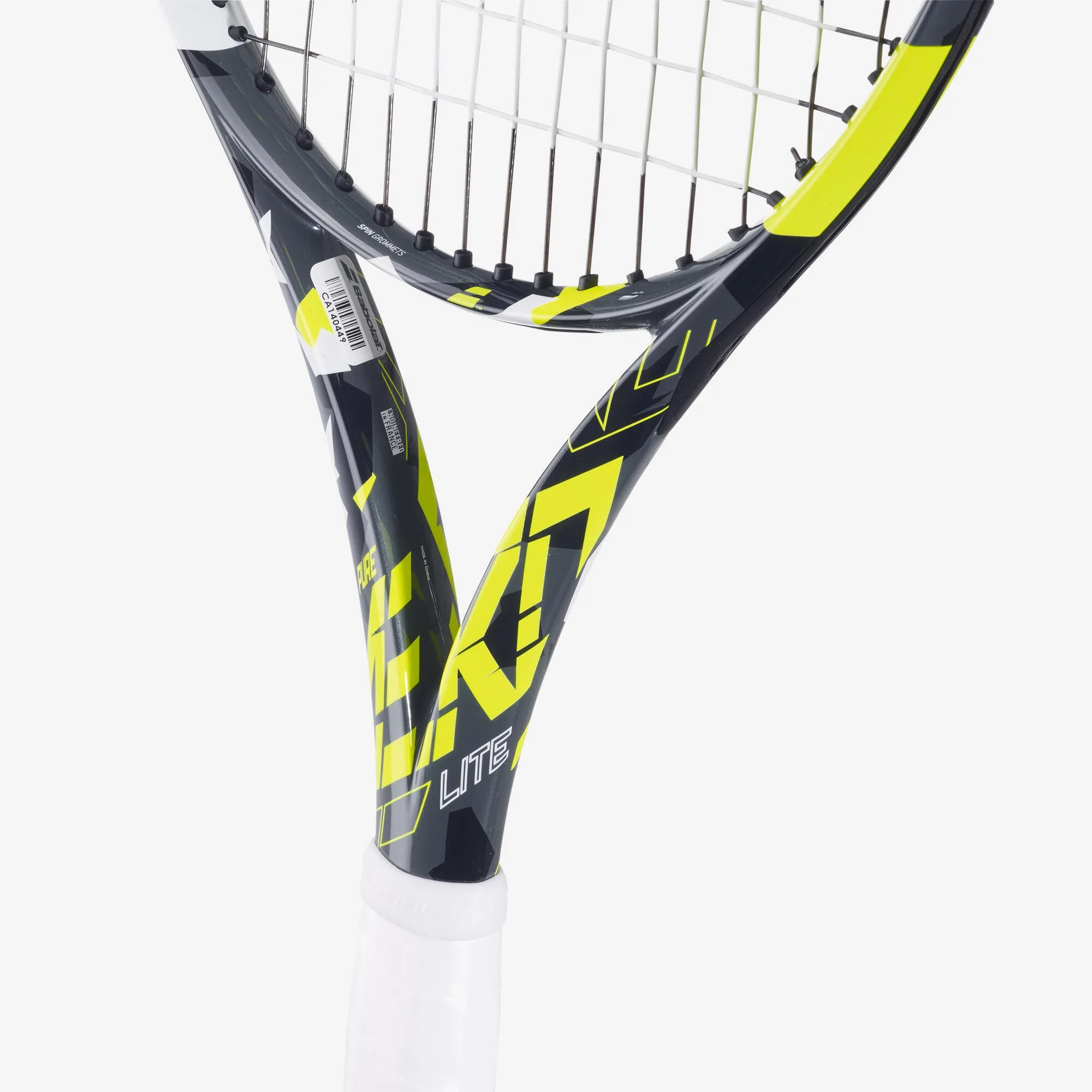 Adult tennis racket Baboloat - Pure Aero Lite Grey/Yellow 270 g BABOLAT dark grey/neon yellow/white
