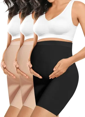Baby Bump Premium Maternity Shapewear, High Waisted Mid-Thigh Pregnancy Underwear Prevent Chaffing Soft Adominal Support