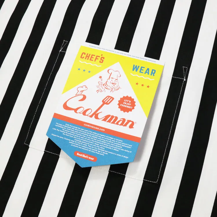 Cookman Long Apron - Wide stripe : Black