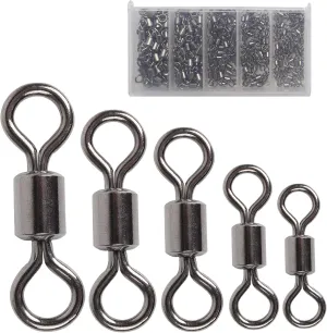 Fishing Barrel Swivels Set, 210pcs Rolling Bearing Snap Connector for Saltwater Freshwater Fishing