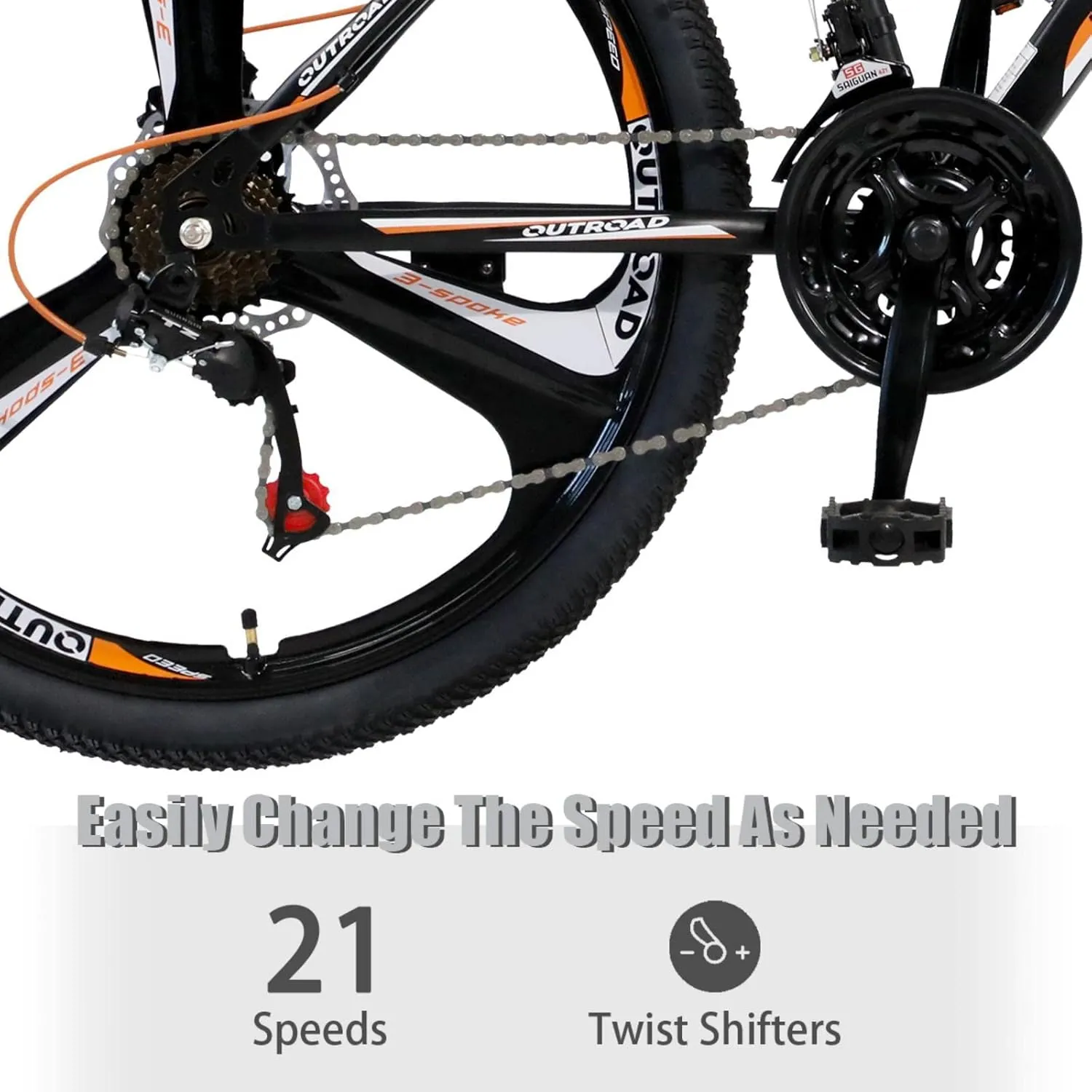 Hardtail Mountian Bikes with 7/21 Speeds Drivetrain, 26 Inch Wheel Mountian Bicycles with Front Suspension, Widened Frame Commuting Bikes with V/Dual Disc Brakes