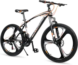 Hardtail Mountian Bikes with 7/21 Speeds Drivetrain, 26 Inch Wheel Mountian Bicycles with Front Suspension, Widened Frame Commuting Bikes with V/Dual Disc Brakes