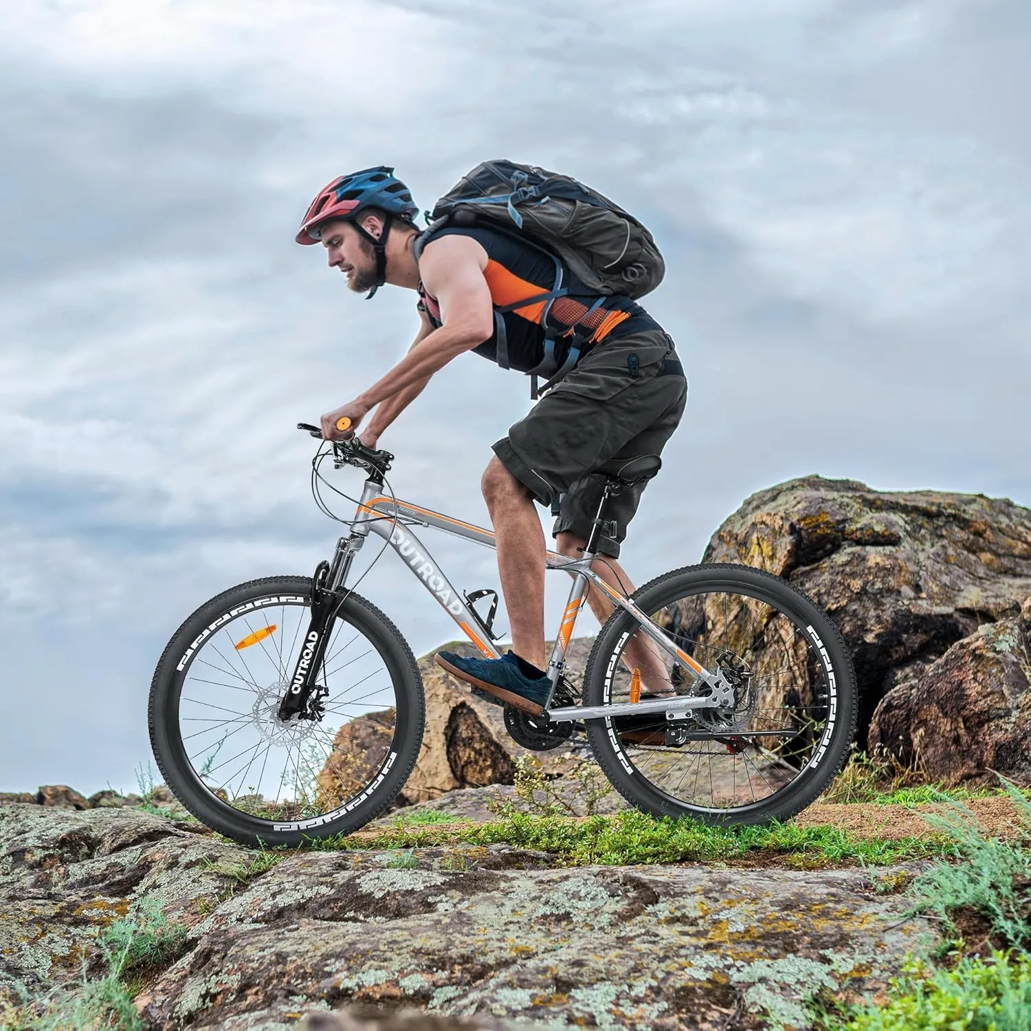Hardtail Mountian Bikes with 7/21 Speeds Drivetrain, 26 Inch Wheel Mountian Bicycles with Front Suspension, Widened Frame Commuting Bikes with V/Dual Disc Brakes