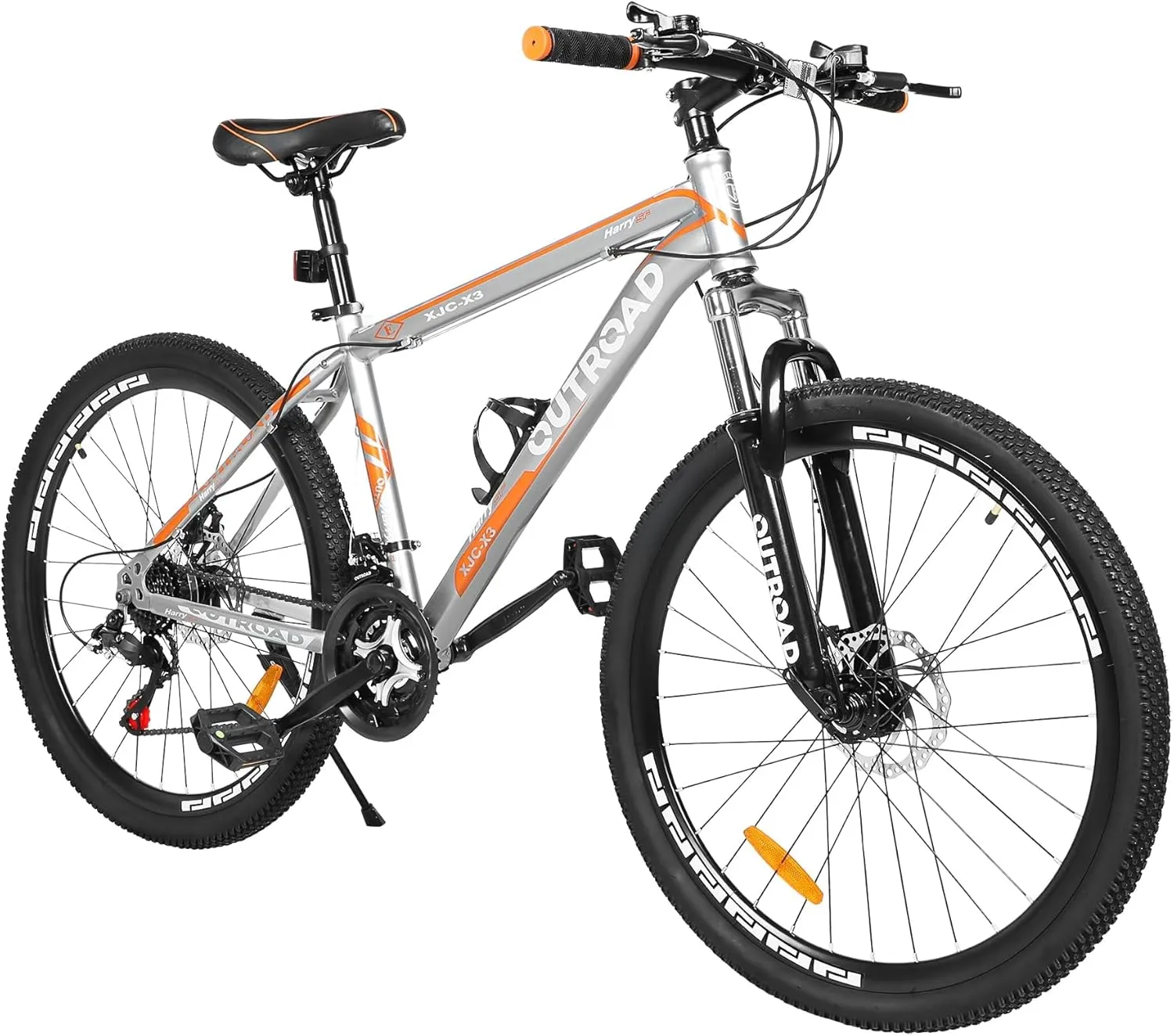 Hardtail Mountian Bikes with 7/21 Speeds Drivetrain, 26 Inch Wheel Mountian Bicycles with Front Suspension, Widened Frame Commuting Bikes with V/Dual Disc Brakes