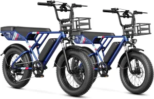 Jasion RetroVolt Electric Bike for Adults,1500W Peak Motor & 30MPH & 70Miles Electric Dirt Bike,Dual Suspension Ebikes for Adults, 20" Fat Tire Ebike with 48V 13Ah Battery Electric Mountain Bike