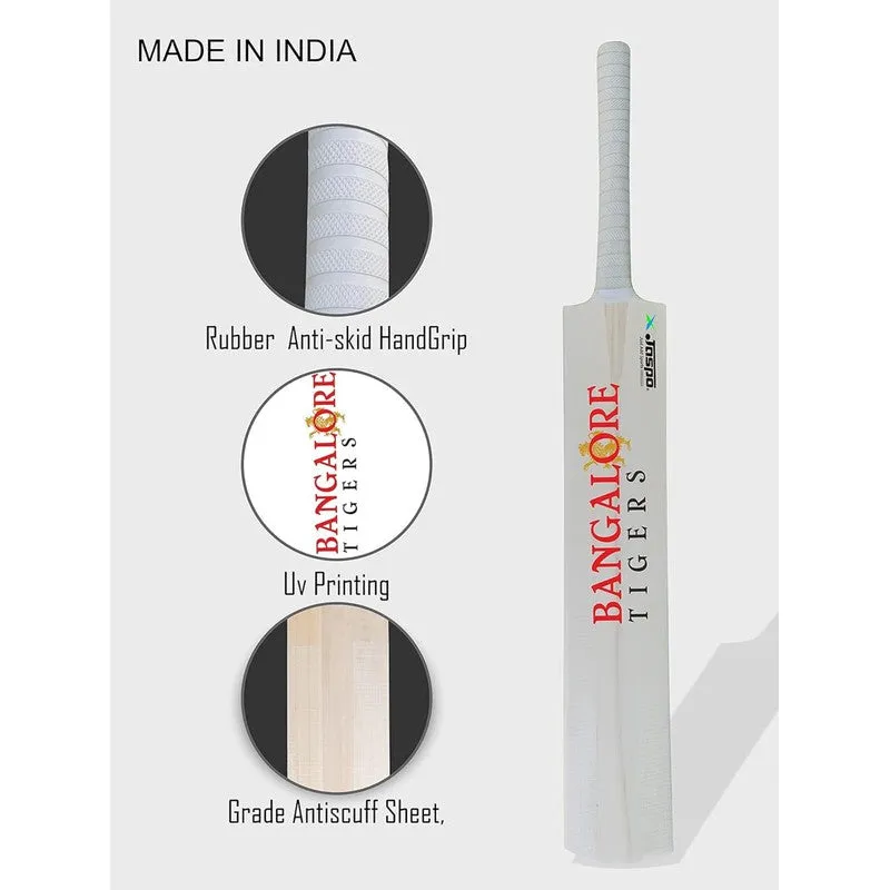 Jaspo Wood Bangalore Tigers Scoop Cricket Set (1 Poplar Wood Willow Bat, 1 T-20 Cricket Ball) | 15  Years