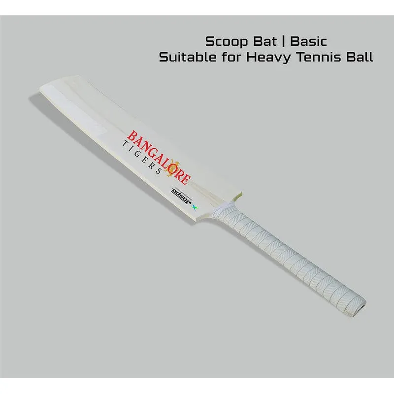 Jaspo Wood Bangalore Tigers Scoop Cricket Set (1 Poplar Wood Willow Bat, 1 T-20 Cricket Ball) | 15  Years