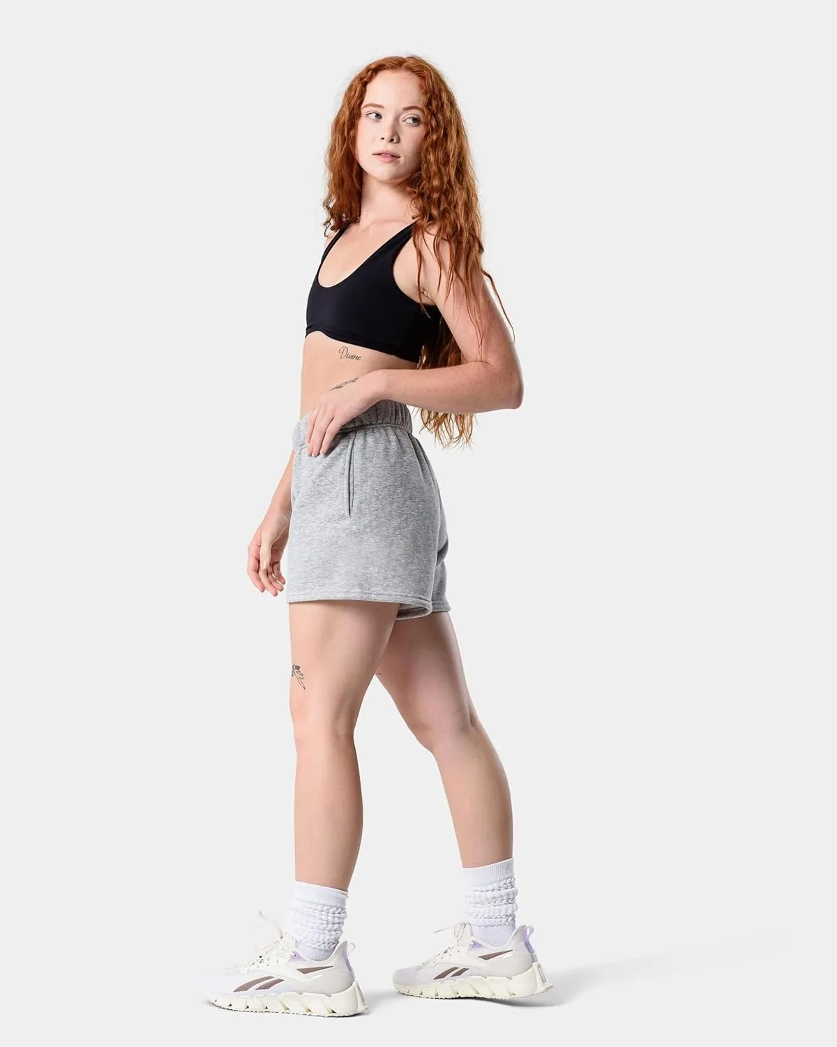 Kamo Fitness CozyTec Sweat Shorts Women High Waisted Lounge Comfy Casual Cotton Shorts with Pockets
