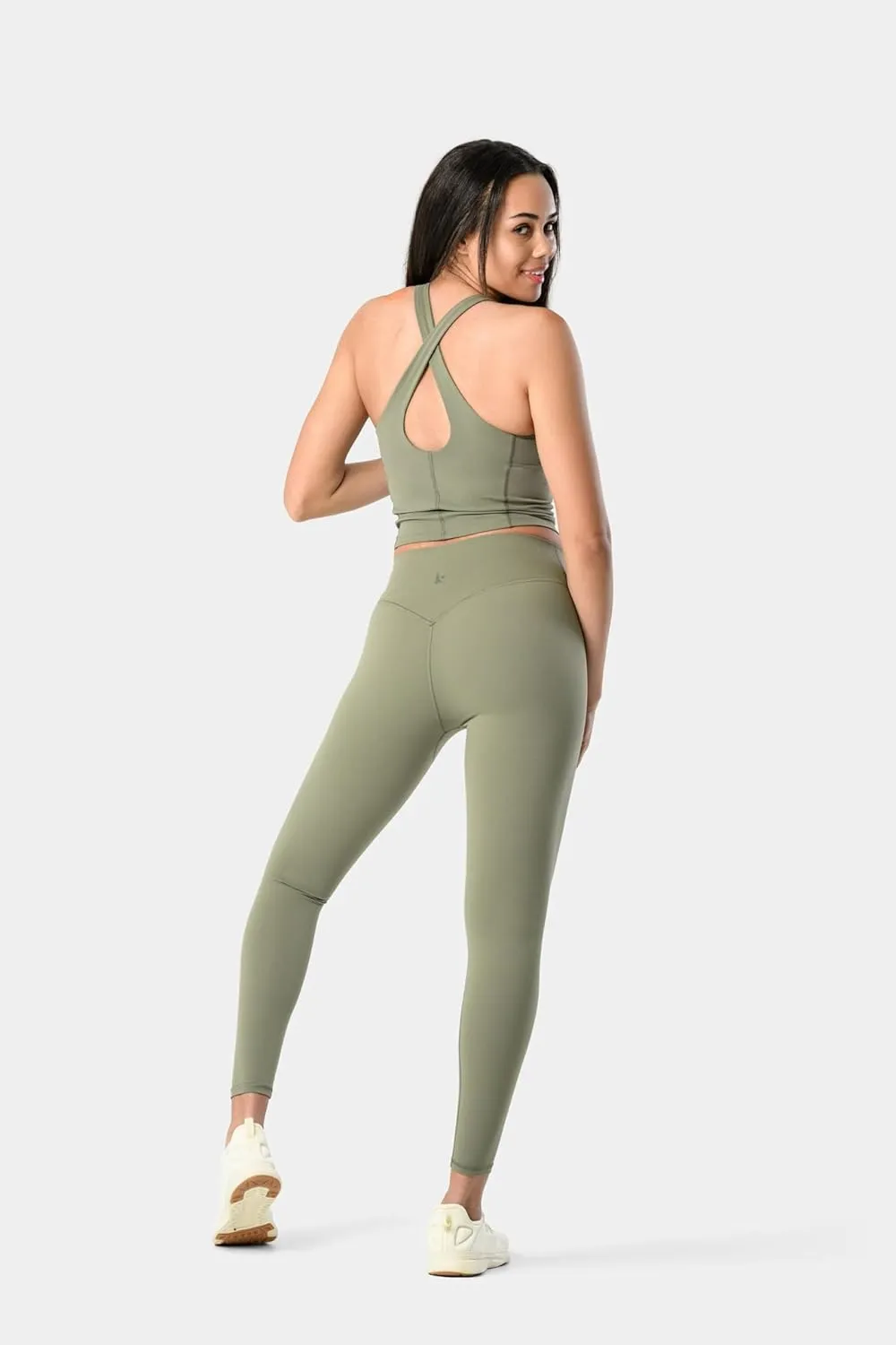Kamo Fitness Ellyn Tank Top Crop Sports Bra for Women Soft Padded Built-in Bra Longline Yoga Running Workout