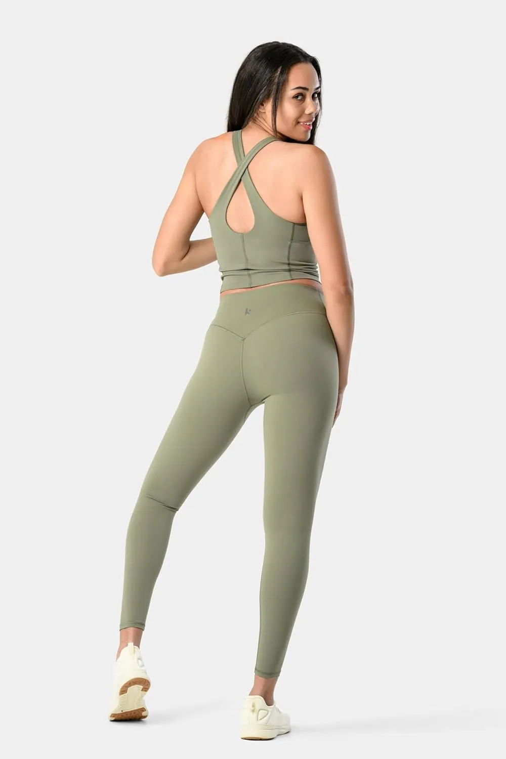 Kamo Fitness Ellyn Tank Top Crop Sports Bra for Women Soft Padded Built-in Bra Longline Yoga Running Workout