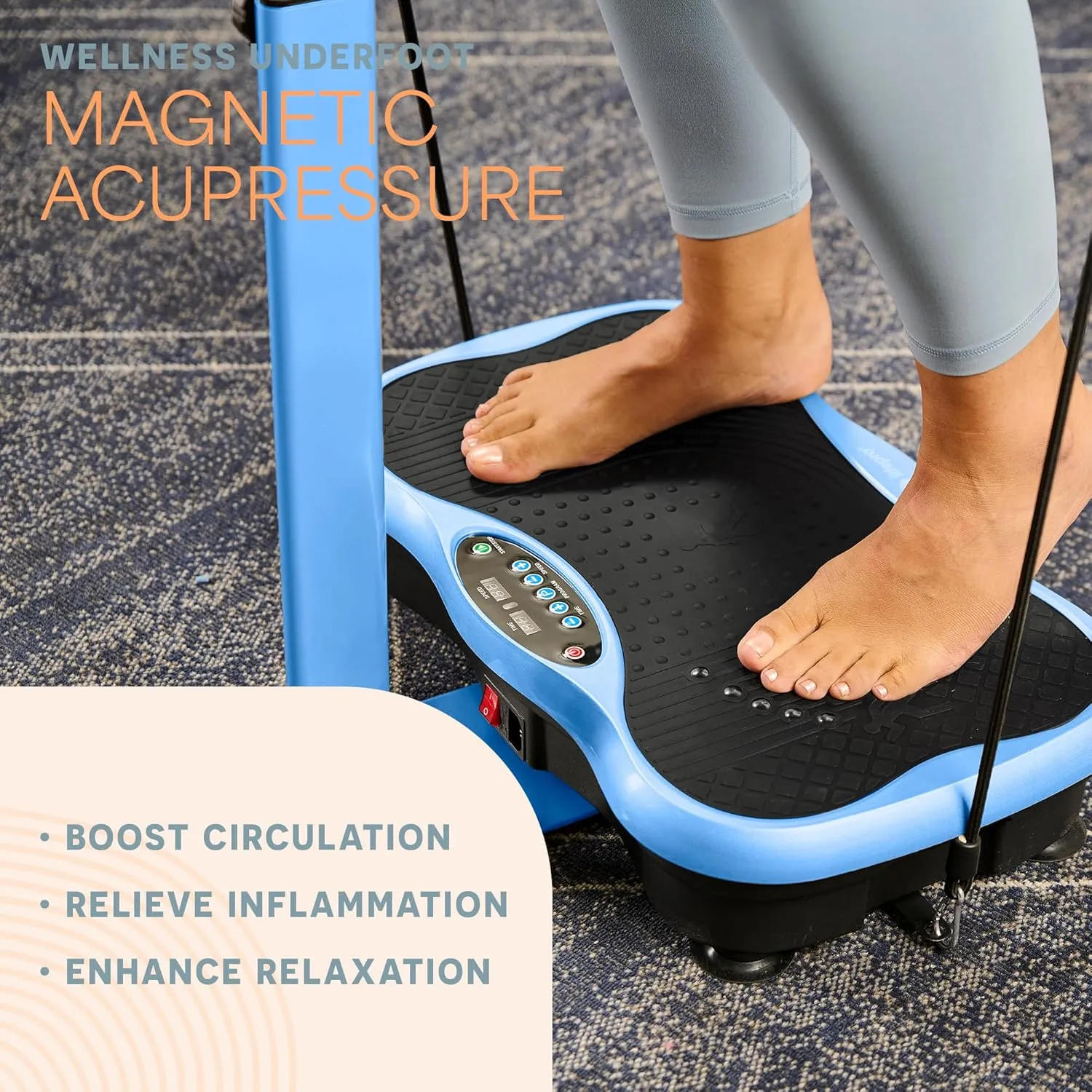 Lifepro Vibration Plate Exercise Machine with Magnetic Acupoints - Full Body Vibration Platform for Beginners and Recovery - Ideal Lymphatic Drainage Massager for Muscle Toning and Overall Fitness