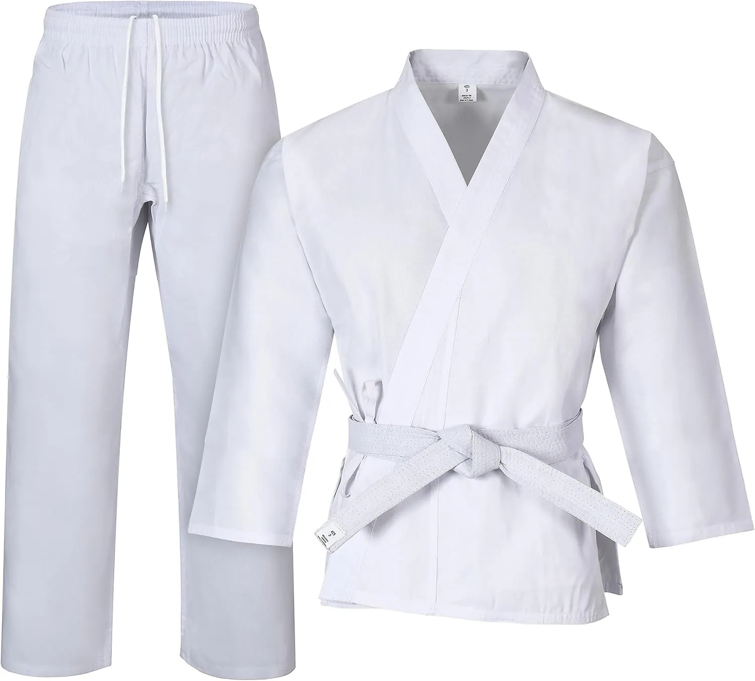 MACS Karate gi Martial Arts Elastic Drawstring Karate Uniform For Kids & Adult Lightweight Student Gi with Free Belt