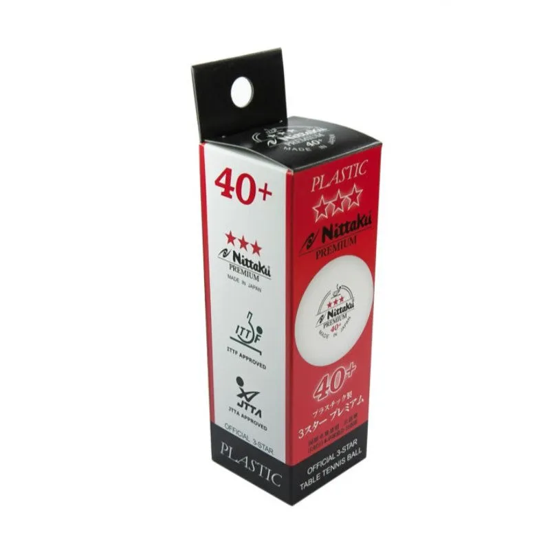 Nittaku Premium 3 Star 40  ITTF Table Tennis Balls - White