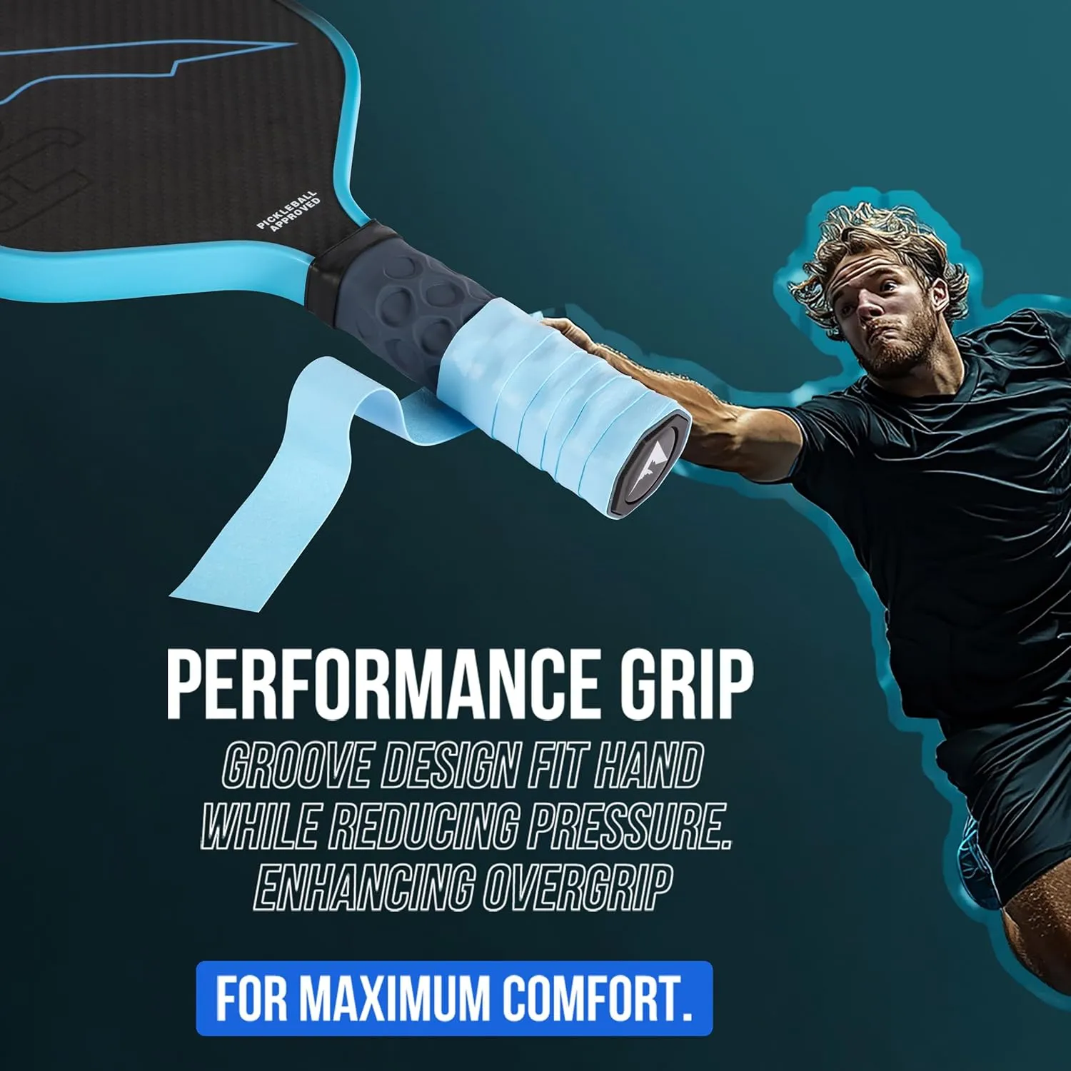 Pickleball Paddle Grip with 5.25" - Enhanced Pickle Ball Grips Overgrip for Vibration Reduction & Precision Control
