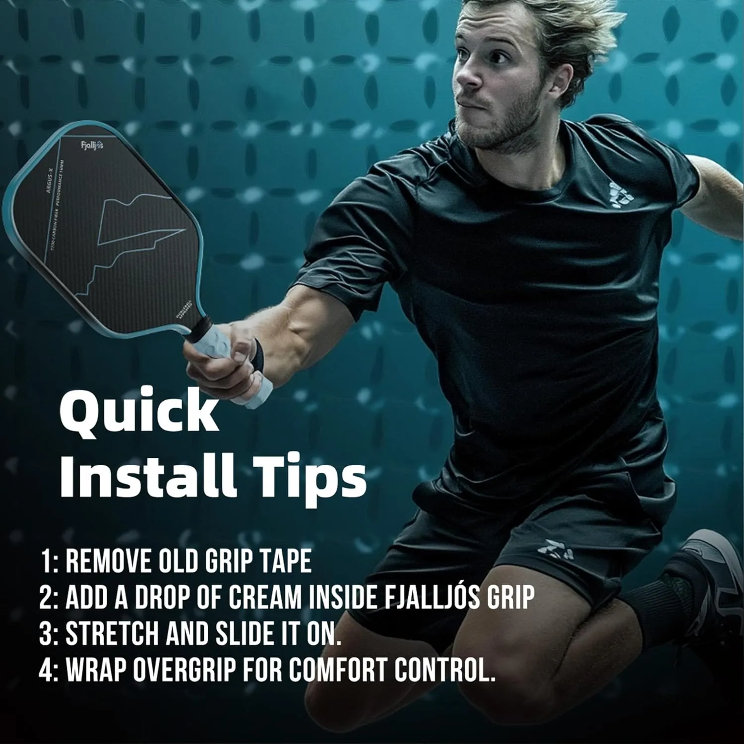 Pickleball Paddle Grip with 5.25" - Enhanced Pickle Ball Grips Overgrip for Vibration Reduction & Precision Control