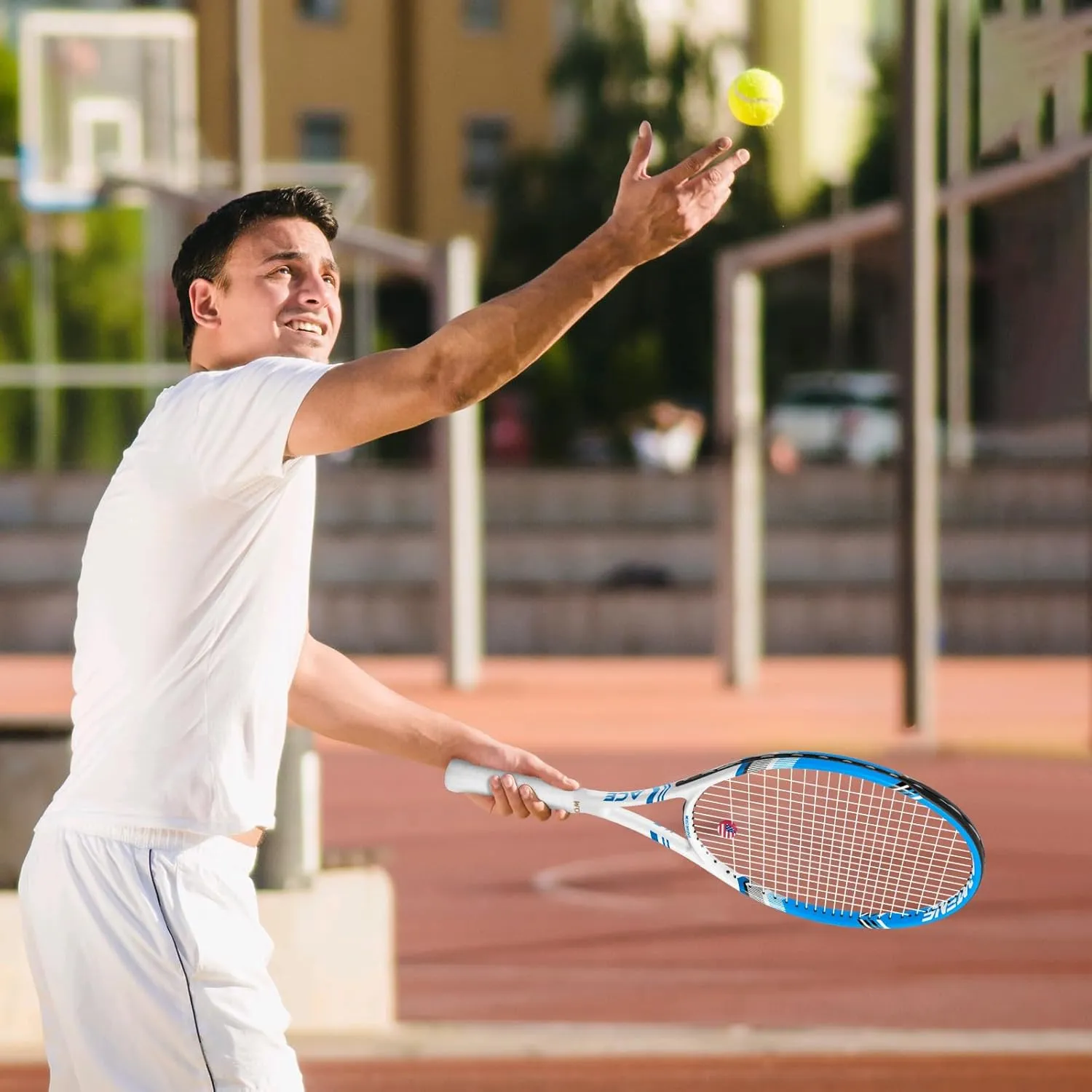 Pro Tennis Racket for Adults, 2 Player 27 inch Speed Tennis Racquet Acceptable for Beginner and Professional with 3 Tennis Balls, 2 Vibration Dampes, 2 Overgrips, Tennis Bag