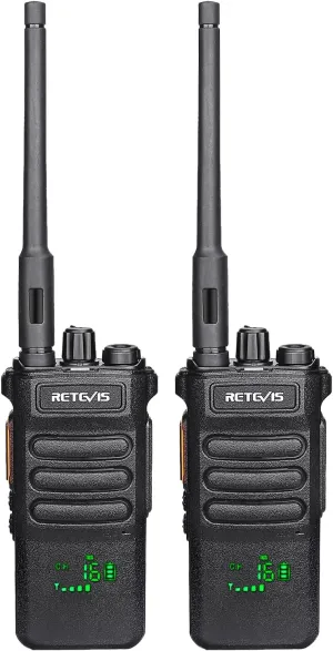 Retevis RT86 Emergency Two Way Radios Long Range,Professional Walkie Talkies with 2600mAh Rechargeable,Alarm,Flashlight,Shatterproof Display,Handheld 2 Way Radio for Off-Roading Overland Farm(2 Pack)