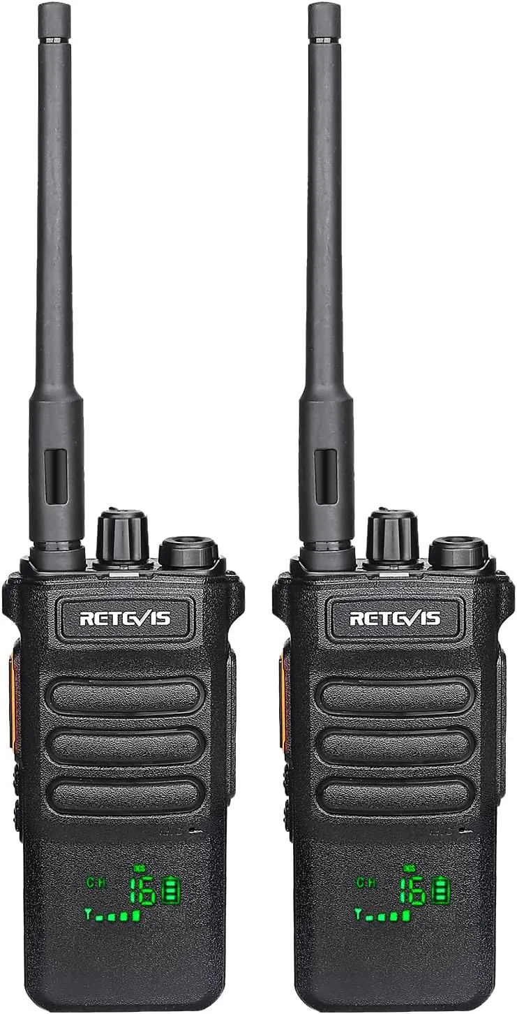 Retevis RT86 Emergency Two Way Radios Long Range,Professional Walkie Talkies with 2600mAh Rechargeable,Alarm,Flashlight,Shatterproof Display,Handheld 2 Way Radio for Off-Roading Overland Farm(2 Pack)