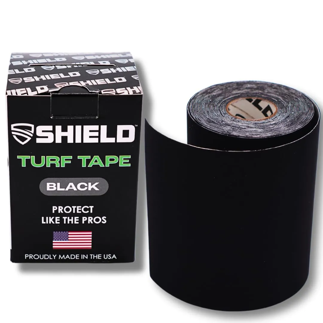SHIELD Turf Tape | Turf Tape Football Youth - Waterproof, USA Made, 5 Yards, Extra Arm Protection, 4-Way Stretch Flexibility, Black