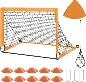 Soccer Goals for Backyard,4' X 3' Soccer Goal Net Set,Kids Soccer Goal for Backyard Training Equipment with Cones and Storage Soccer Net.