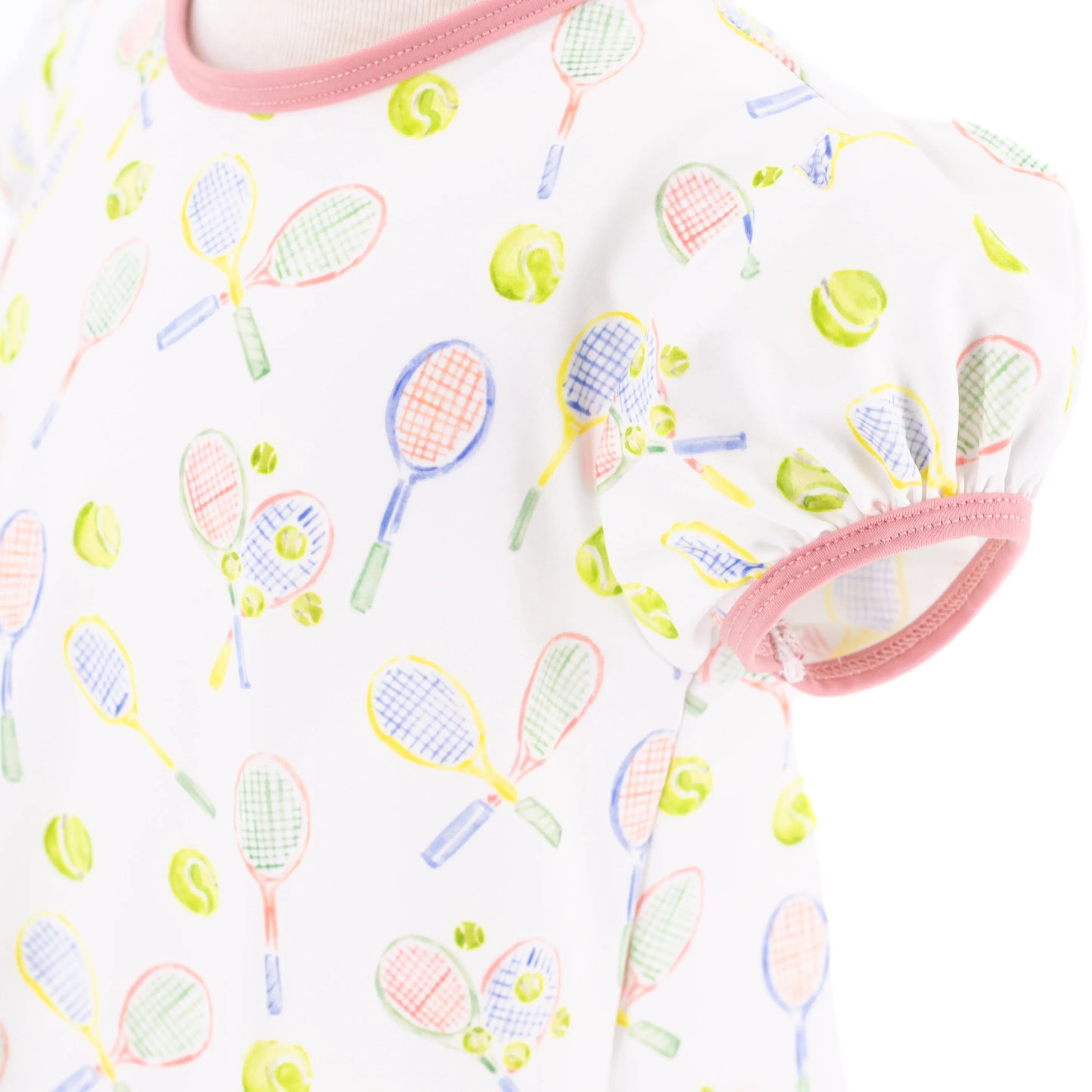 Sofia Girl Swing Dress - Racket Print