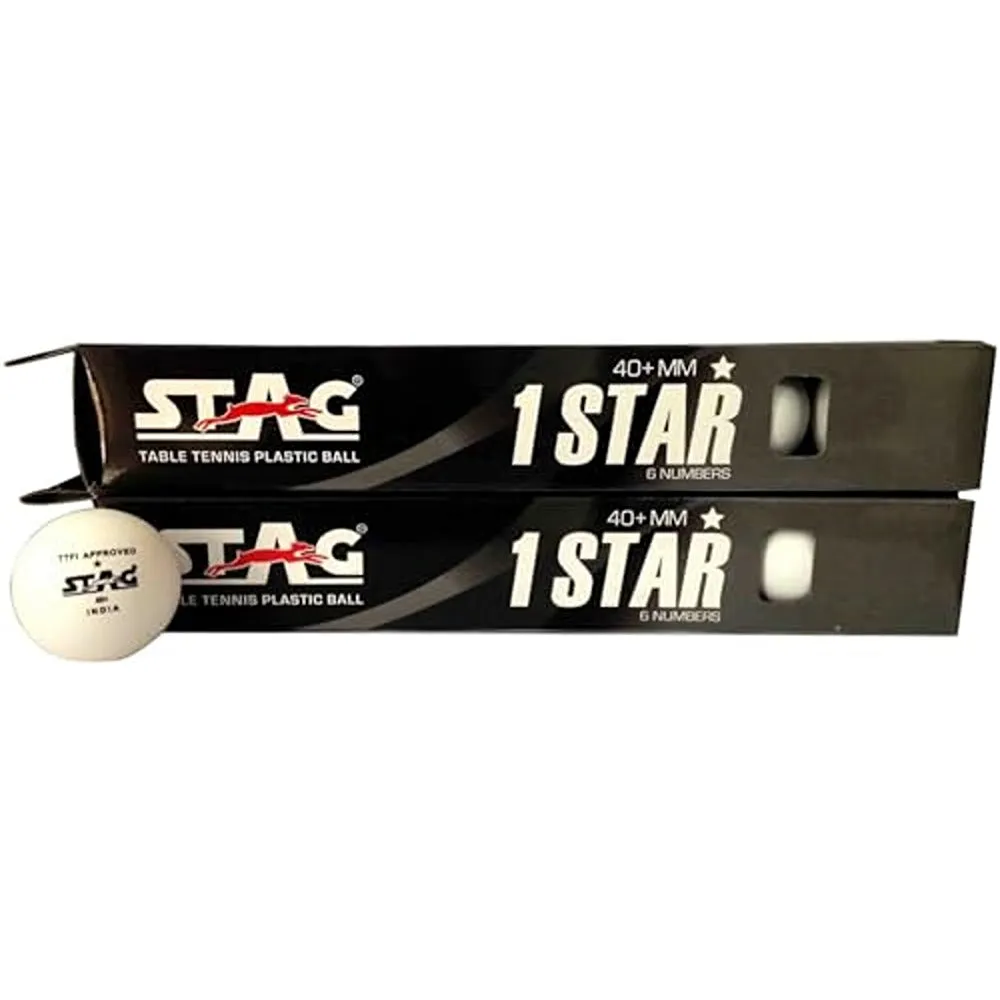 STAG ICONIC One Star Table Tennis Ball Pack of 3 (White)