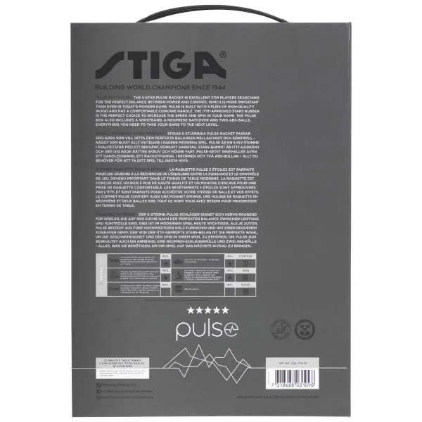 Stiga Pulse Box 5-Star Table Tennis Racket Set