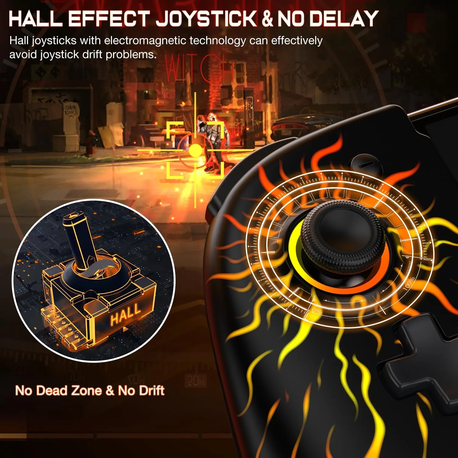 Switch Controllers, Hall Effect Handheld Wireless Switch Controller for Nintendo Switch Controller/OLED, One-Piece Joypad Switch Remote with Programmable/Dual Vibration/TURBO/Wakeup