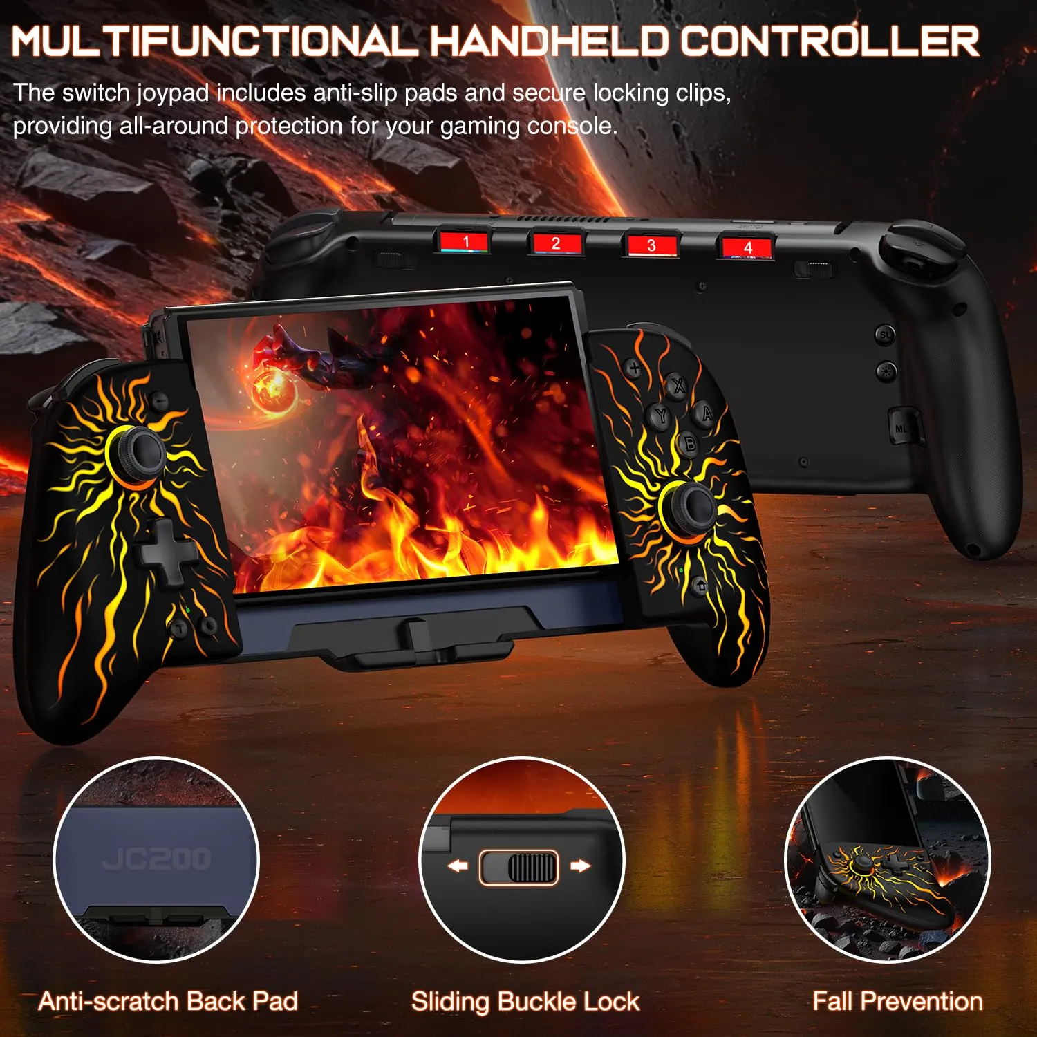 Switch Controllers, Hall Effect Handheld Wireless Switch Controller for Nintendo Switch Controller/OLED, One-Piece Joypad Switch Remote with Programmable/Dual Vibration/TURBO/Wakeup