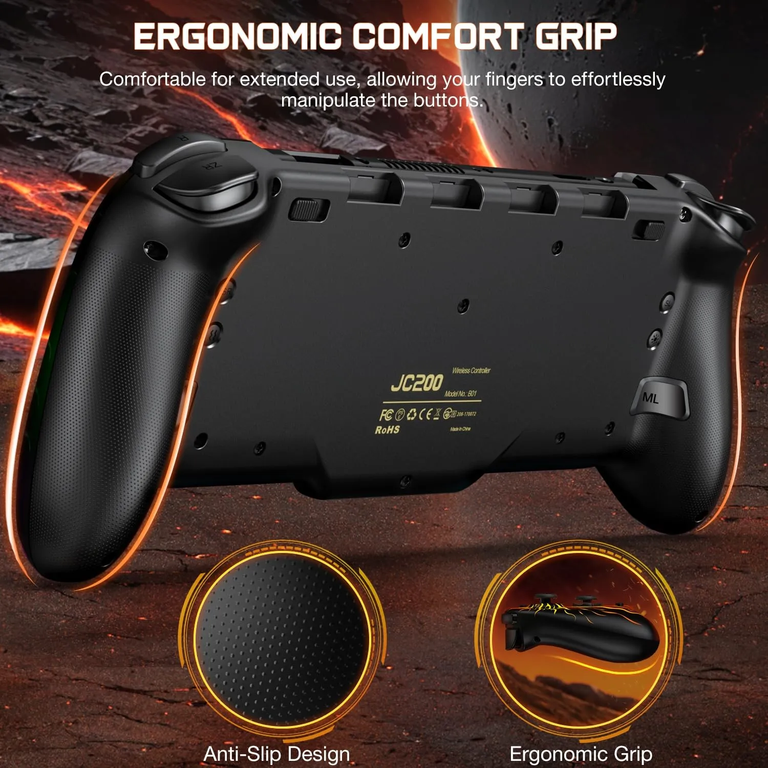 Switch Controllers, Hall Effect Handheld Wireless Switch Controller for Nintendo Switch Controller/OLED, One-Piece Joypad Switch Remote with Programmable/Dual Vibration/TURBO/Wakeup