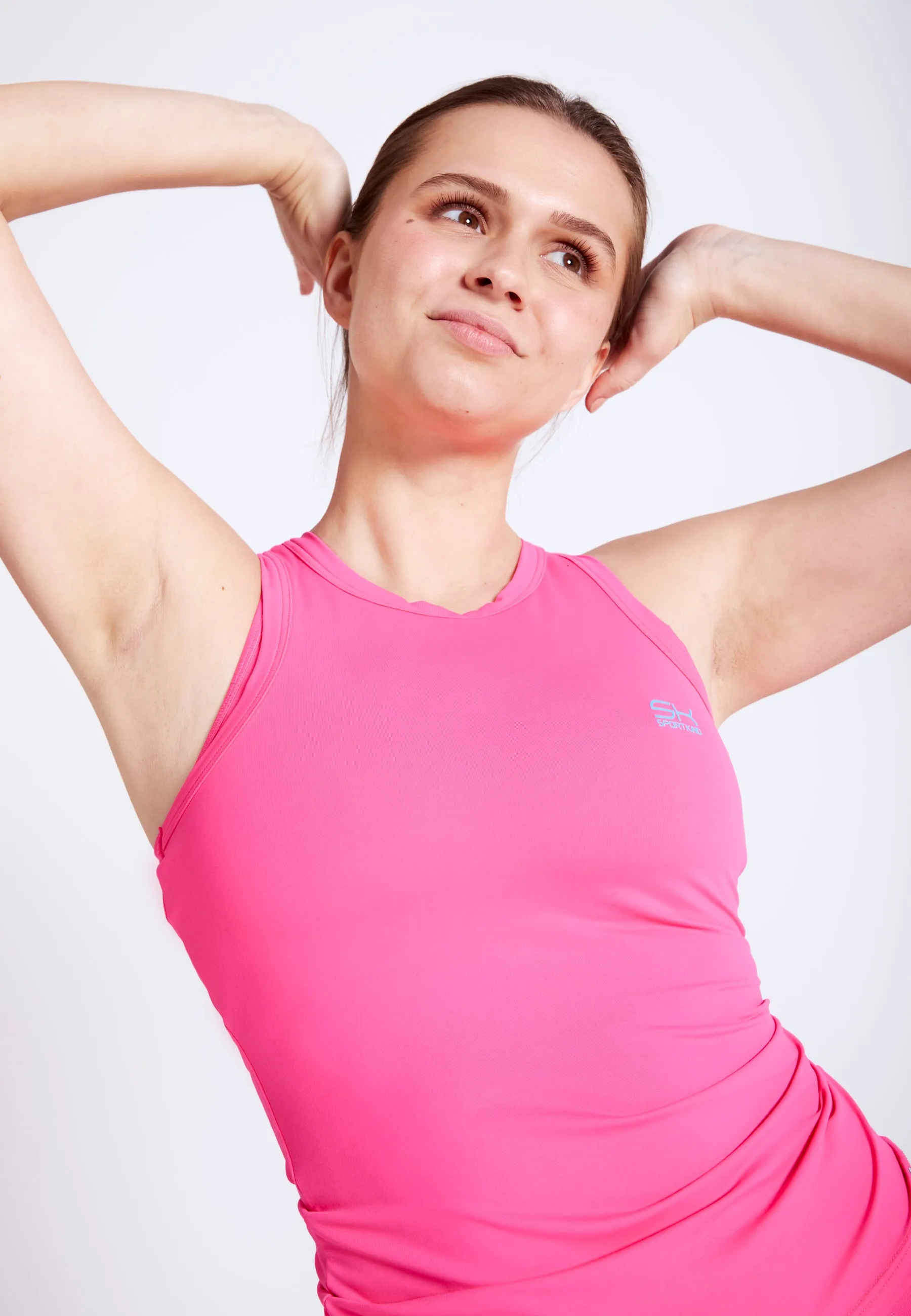 Tennis Tanktop High Neck, hibiscus pink