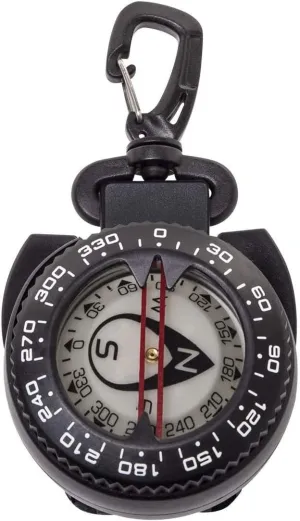 Trident Retractor Compass with Gate snap, Waterproof Oil Filled Compass for Scuba, Camping, Kayaking and Outdoor Sports