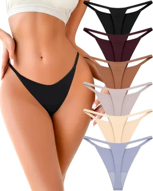UNDER THE SEA 10 Pack G String Thongs for Women Seamless Underwear Low Rise No Show Thong Stretch Womens Panties Sexy XS-XL