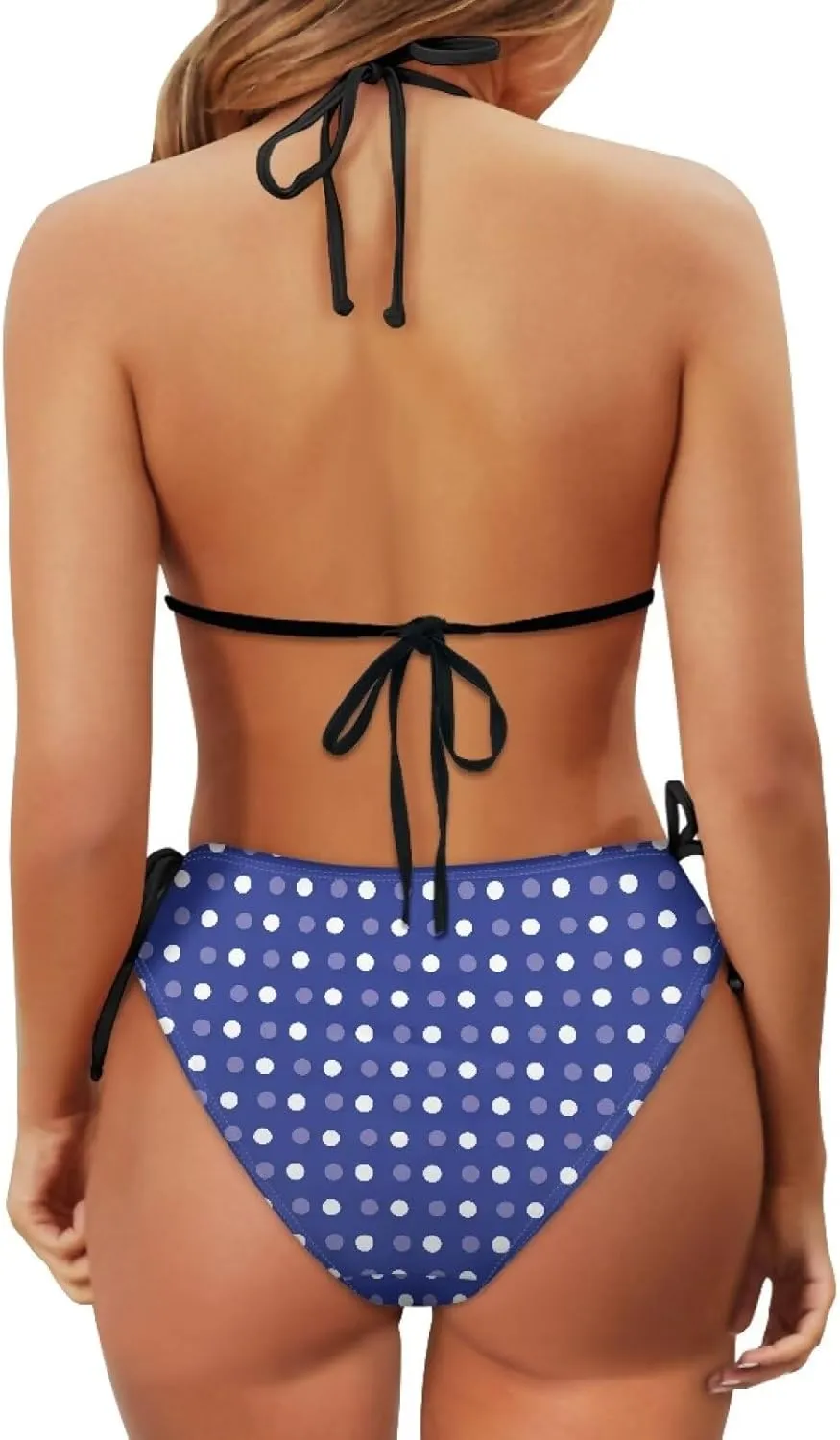 Womens Sexy Cut Out Swimsuits Lace Up Cheeky String Bikini Hollow-Carved Brazilian Bra Panty, Halter Bathing Suits