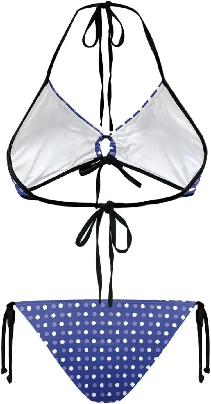 Womens Sexy Cut Out Swimsuits Lace Up Cheeky String Bikini Hollow-Carved Brazilian Bra Panty, Halter Bathing Suits