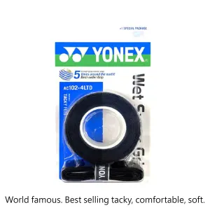 Yonex AC102-4LTD Super Grap Roll Racket Overgrip (3 1 Wraps) - Black